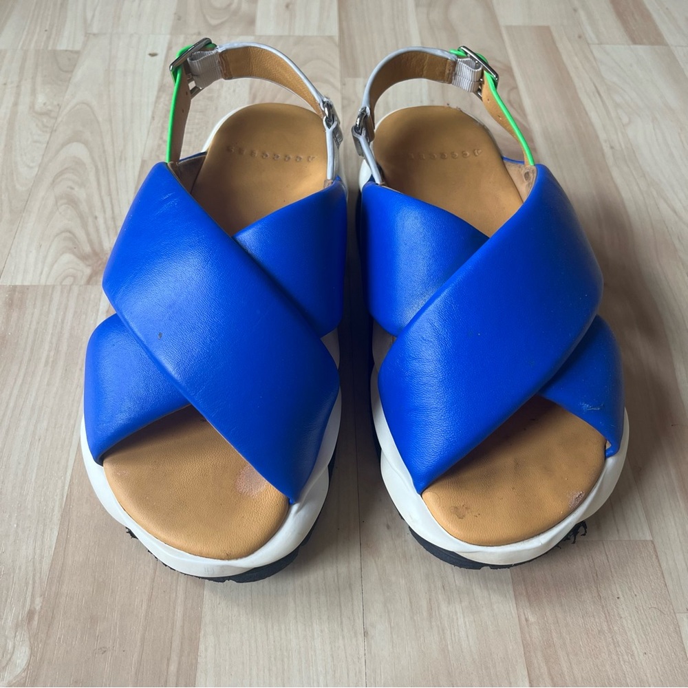 4CCCCEES Mellow Moa Platform Slingback Sandals Blue Size 38 or 7.5 (Read Desc)